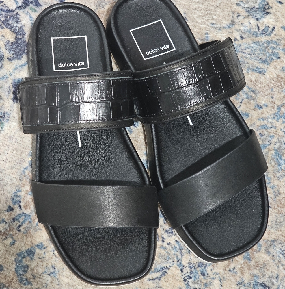 Dolce Vita Black Slide Sandals